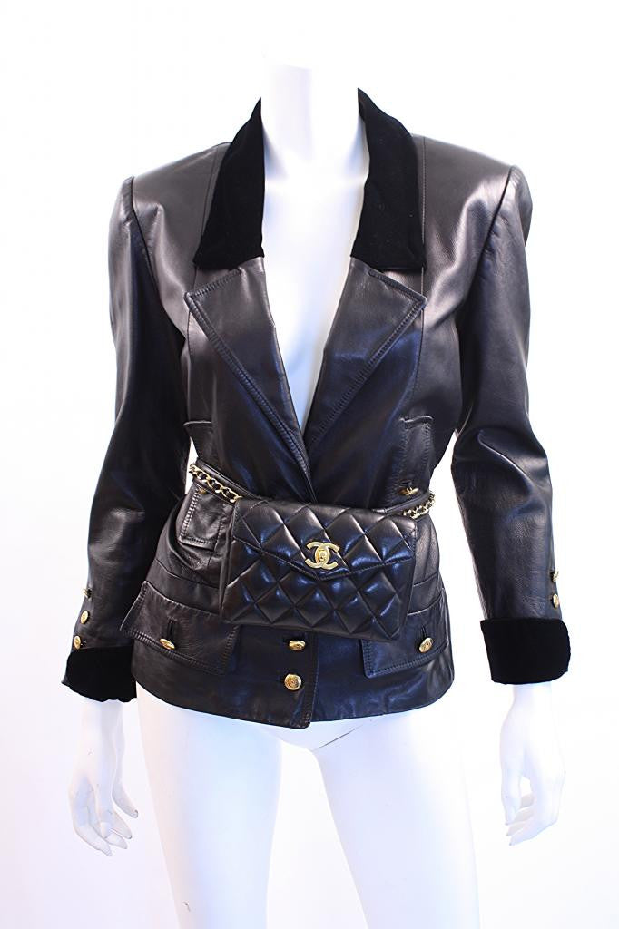 Rare Vintage CHANEL Leather Jacket at Rice and Beans Vintage