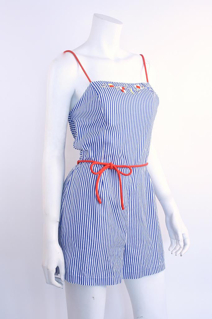 Vintage Nautical Striped Romper at Rice and Beans Vintage