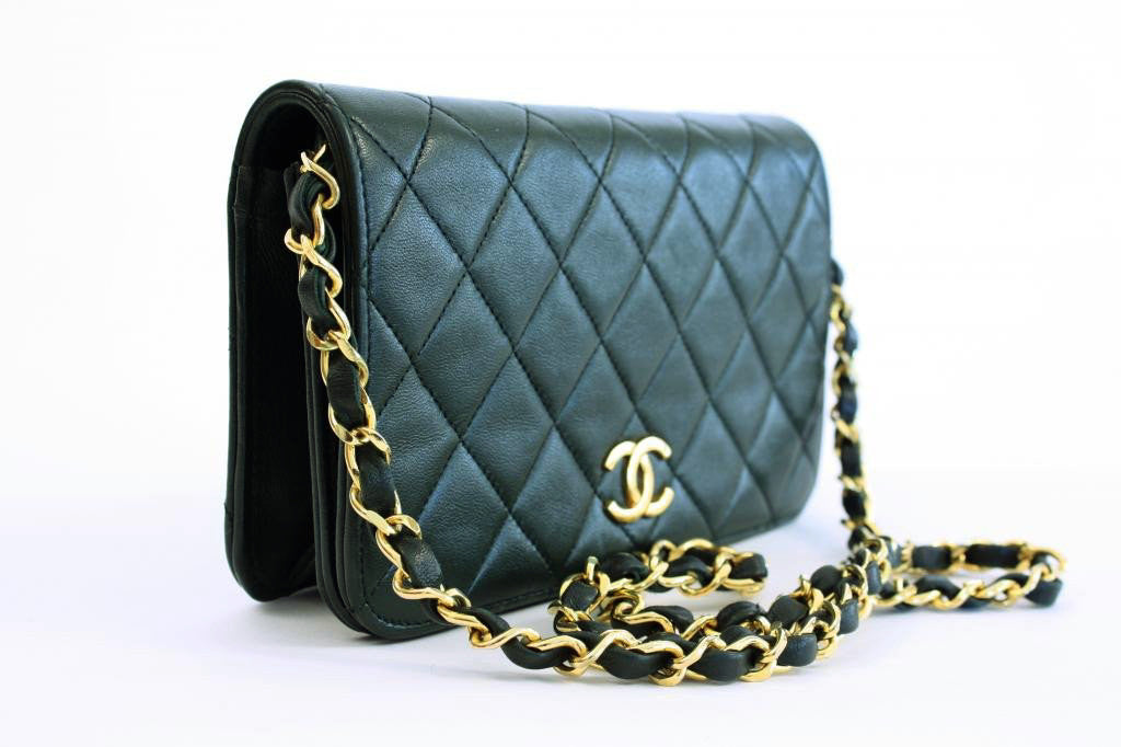 Chanel Suede Olive Green Leather Large Gold Evening Shoulder Flap Bag