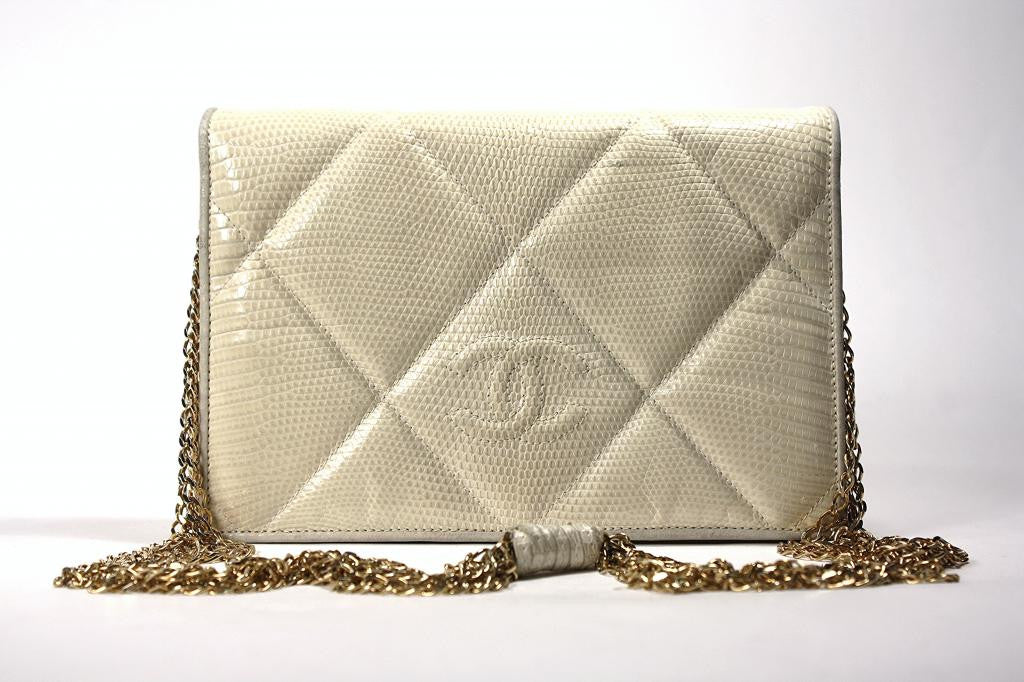 Vintage Chanel Blue Lizard Bag at Rice and Beans Vintage