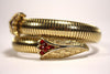 Vintage TRIFARI Gold & Jewel Snake Bracelet
