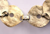 Vintage LES BERNARD Hammered Gold Disk Necklace & Earring Set