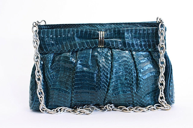 Vintage 80's Snakeskin Convertible Handbag Clutch