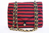 1970s ADOLFO Striped Wool Jersey Flap Handbag