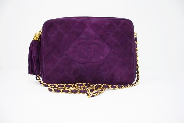 Rare Vintage CHANEL Purple Handbag at Rice and Beans Vintage