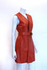 1970s BONNIE CASHIN Orange Leather Wrap Dress