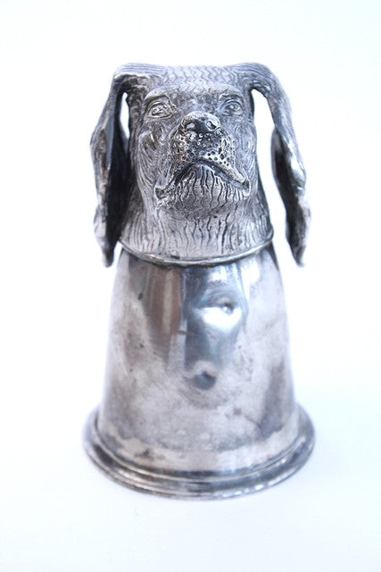 Vintage Gucci Dog Pewter & Silver Cup