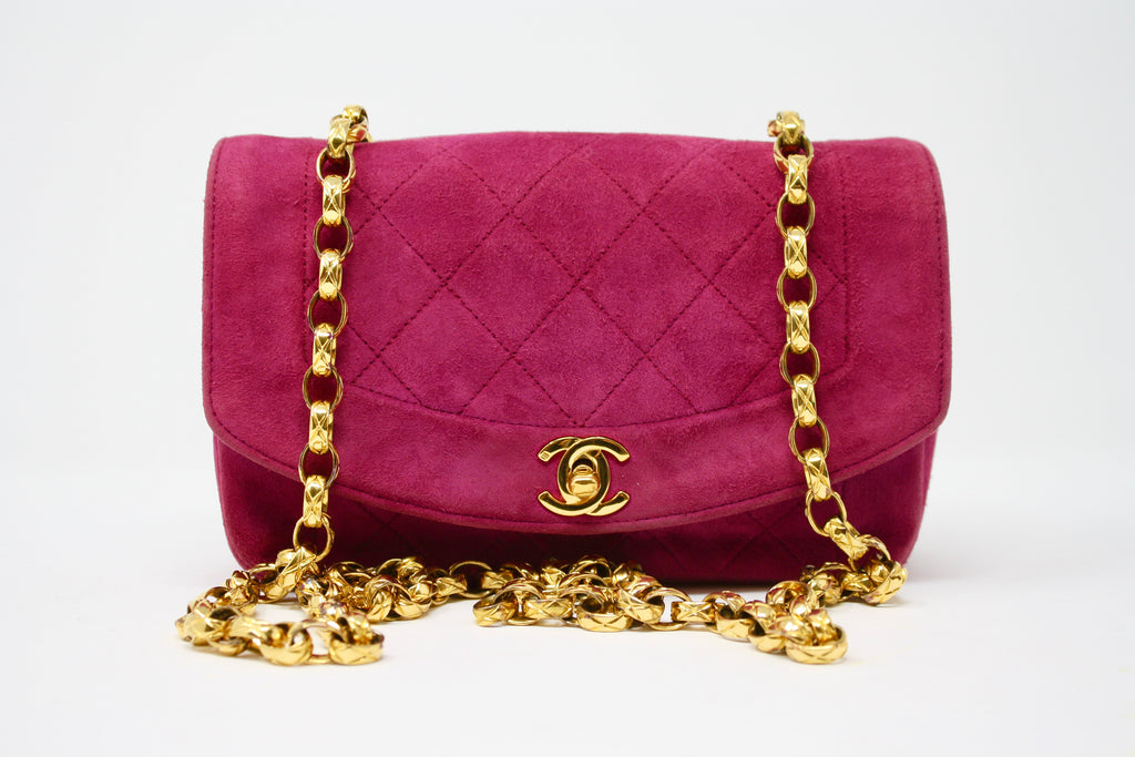 Rare Vintage CHANEL Hot Pink Flap Bag at Rice and Beans Vintage