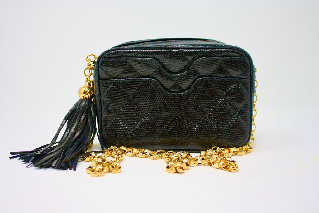 ON LAYAWAY CHANEL Rare Vintage Lizard Convertible Bag to Clutch