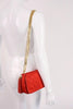 Vintage Chanel Red satin flap bag rhinestones