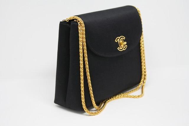 Rare Vintage CHANEL Satin Flap Bag at Rice and Beans Vintage