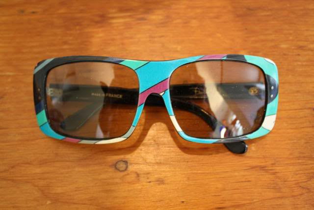 Vintage 70's EMILIO PUCCI Signature Bold Print Sunglasses, Signed