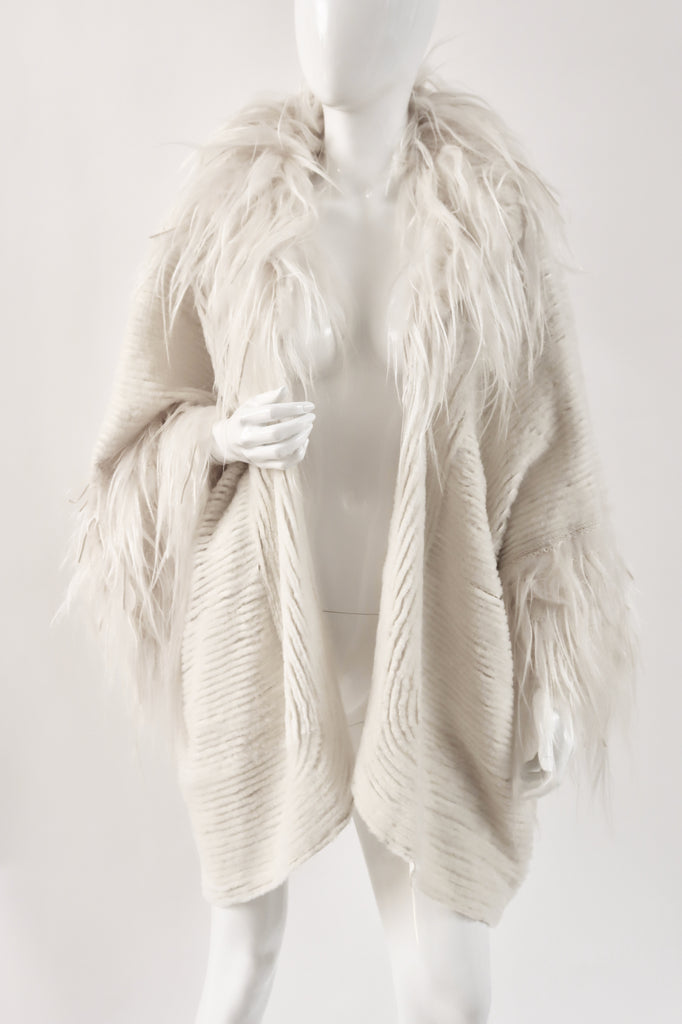 Rare FENDI "Fur" Leather & Crochet Coat