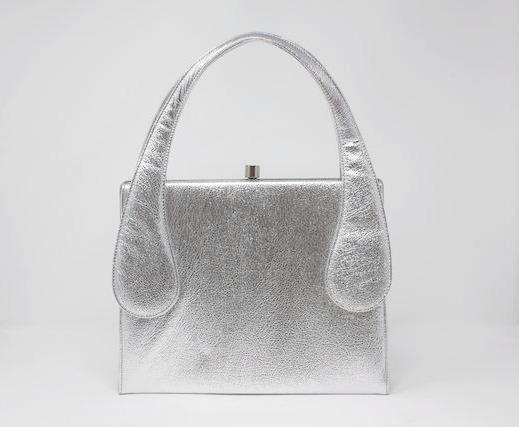 Vintage 60's Silver Metallic Handbag