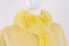Yellow cashmere and fox fur coat cape 