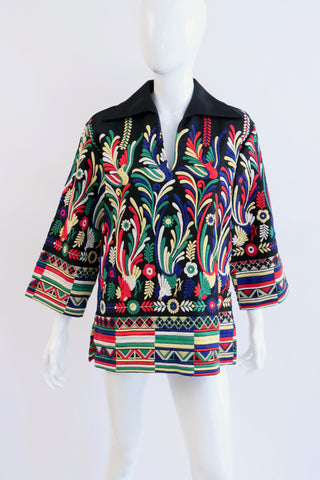 Vintage 60's Embroidered Tunic Top From Mexico
