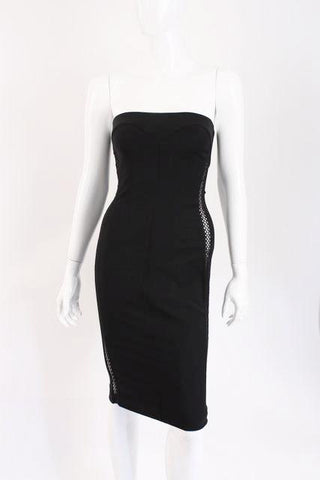 Vintage GIANNI VERSACE Couture Strapless Little Black Dress