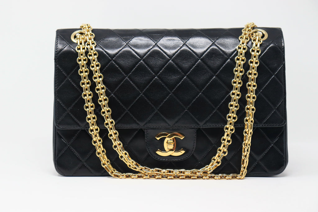 Rare Vintage 70's CHANEL Black Double Flap Bag at Rice and Beans