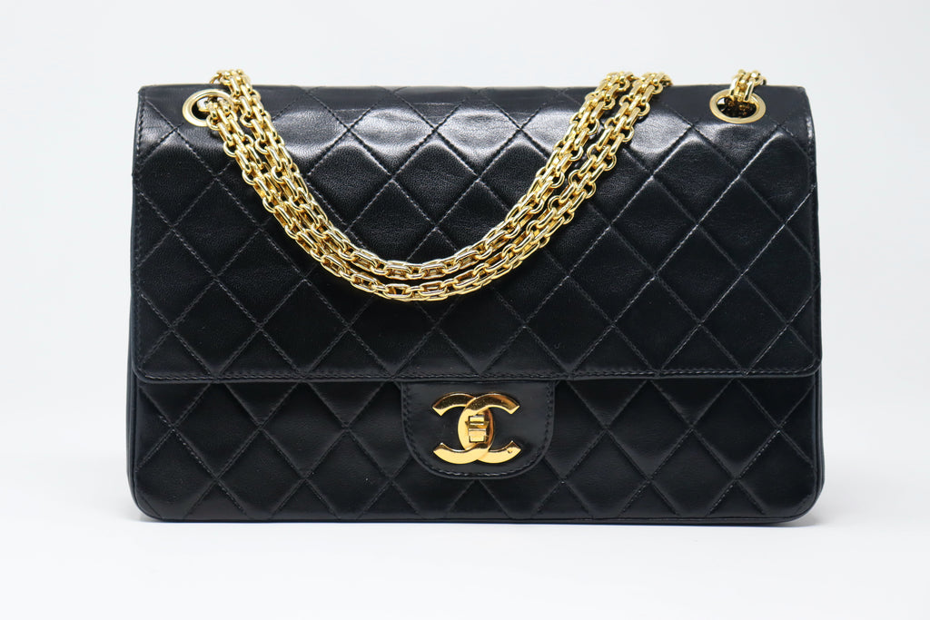 Rare Vintage 70's CHANEL Black Double Flap Bag at Rice and Beans Vintage