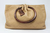 Rare Vintage CHANEL Beige Leather Tortoise Handle Bag