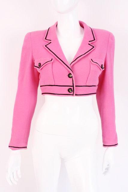 Chanel 95C Jacket Vintage Pink w/ White Ribbon 44 / 8 – Mightychic
