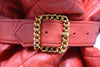 Rare Vintage CHANEL Fall 1992 Runway Red Belted Bag