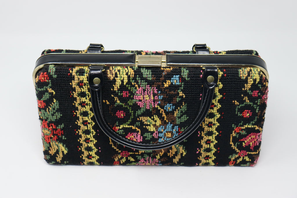 Vintage 60's Needlepoint Carpet Bag at Rice and Beans Vintage