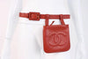 Vintage Chanel red caviar belt bag fanny pack 