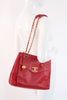 Rare Vintage CHANEL Red Caviar Tote With Flap