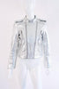 Anine Bing Silver Leather Jacket Bowie