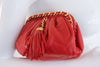 Rare Vintage CHANEL Red Convertible Chain Bag or Clutch
