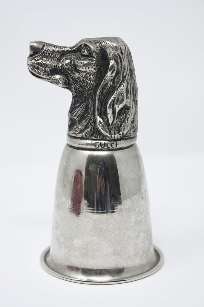 Rare Vintage GUCCI Silver Dog Goblet Cup