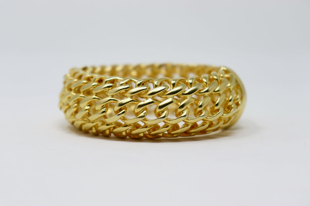 KENNETH JAY LANE Gold Chain Clamper Bracelet