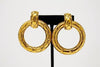 Vintage CHANEL Large Gold Hoop Earrings