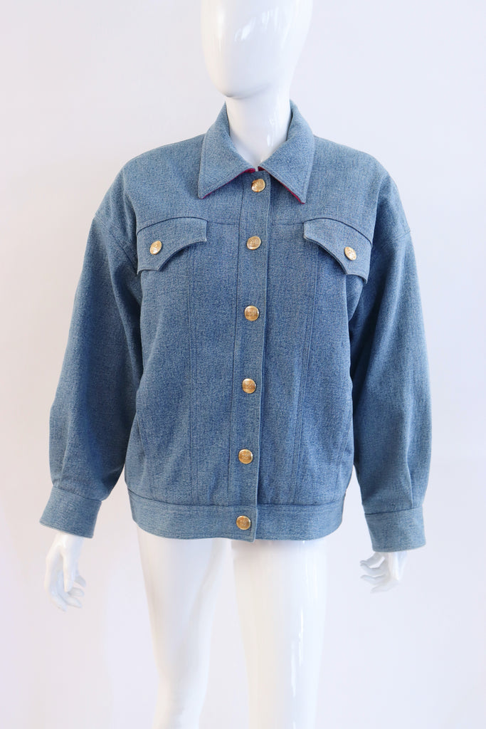 Iconic Vintage CHANEL F/W 1991 Denim Jacket at Rice and Beans Vintage