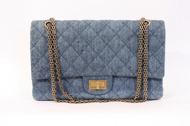 Rare CHANEL Jumbo Denim Double Flap Bag at Rice and Beans Vintage