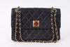Rare Vintage CHANEL Black Flap Bag With Tortoise Clasp