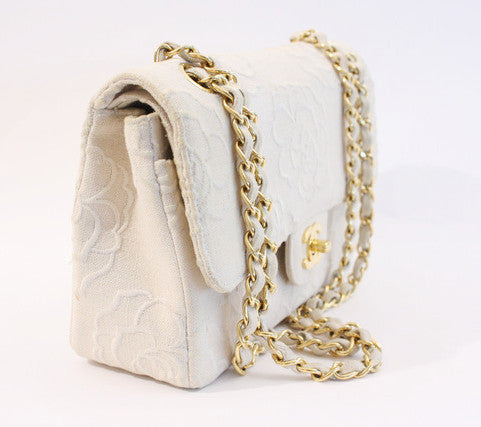 Vintage Chanel Wood Tone Strap Flap Bag - Vala Lavande Vintage
