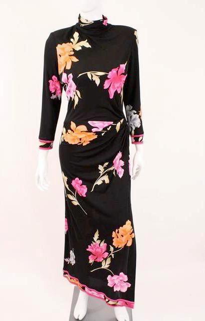 Vintage Leonard Silk Jersey Gown Dress 