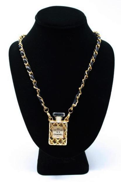 Rare Vintage CHANEL Perfume Bottle Necklace at Rice and Beans Vintage