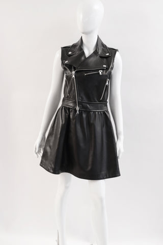 New VALENTINO Leather Motorcycle Dress