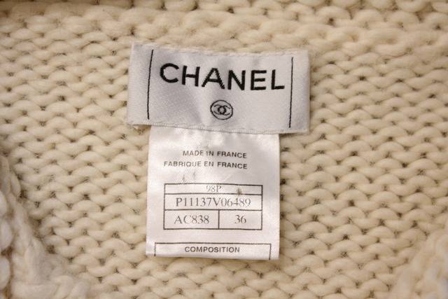 Chanel White Bow Logo Sweater