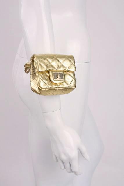 Rare S/S 2008 CHANEL Gold Ankle Wrist Bag