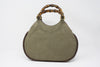 GUCCI Army Green Canvas Bag With Bamboo