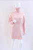 Vintage COURREGES Pink Merino Wool Logo Sweater Dress