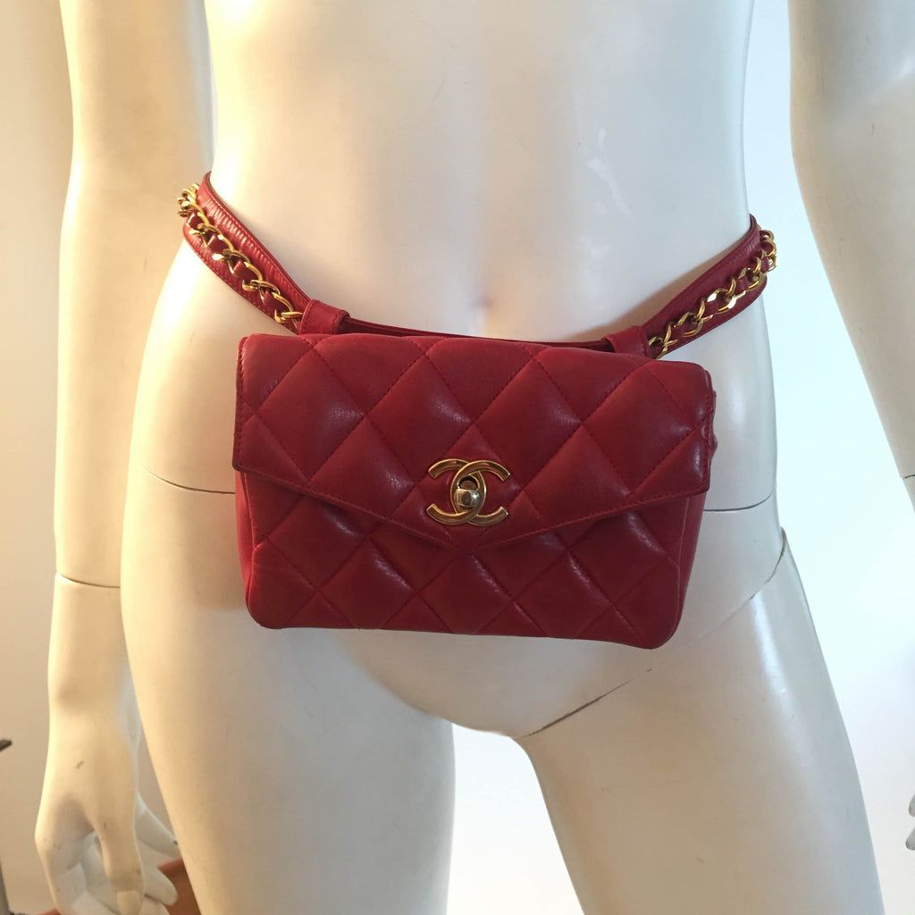 Private Listing: Vintage Chanel Red Waist Bag