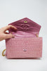 Rare Vintage 80's CHANEL Pink Crocodile Flap Bag or Clutch