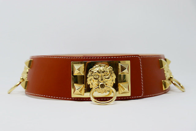 Vintage 80's French Made Lion Head Door Knocker Belt