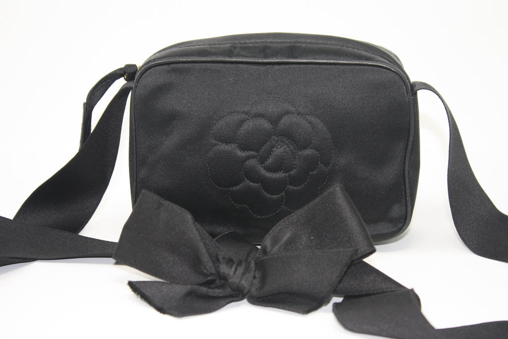 Rare Vintage CHANEL Satin Camellia Bow Bag at Rice and Beans Vintage