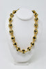 Rare Vintage 80's CHANEL Gold Logo & Glass Bauble Necklace